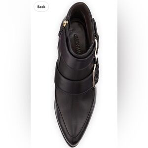 Jason Wu Black Leather Women’s Bootie Pale Gold Buckle Detail
Made in Italy